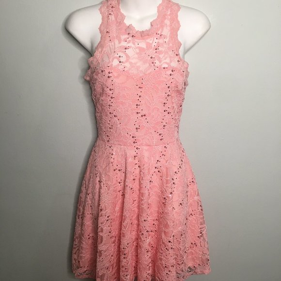 Boutique - Lace Pink Aline Dress - Item#93 - Picture 3 of 10